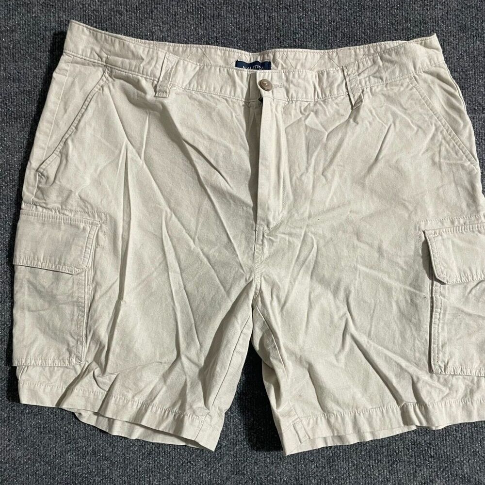 Nautica Cargo Shorts Mens Size 38W Tan Khaki Cotton Outdoor